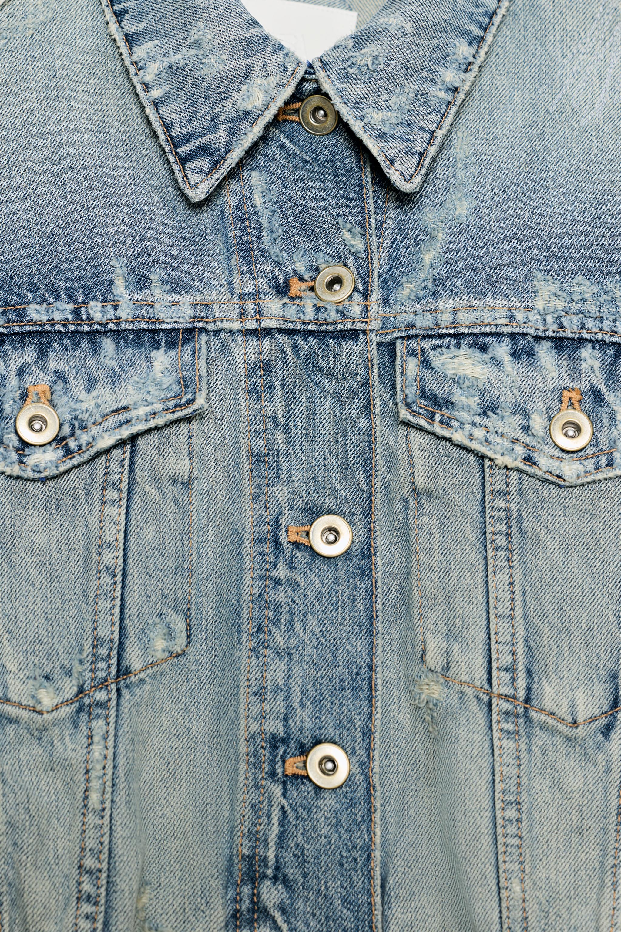 BLOUSON EN JEAN TRF DÉCHIRURES